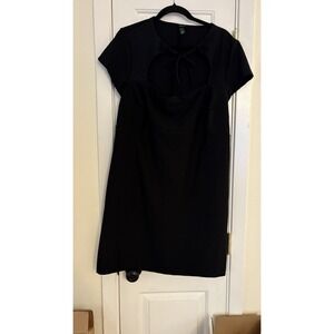 Wild Fable Black Cutout Mini Dress XXL Short Sleeve Tie Front Skater Style